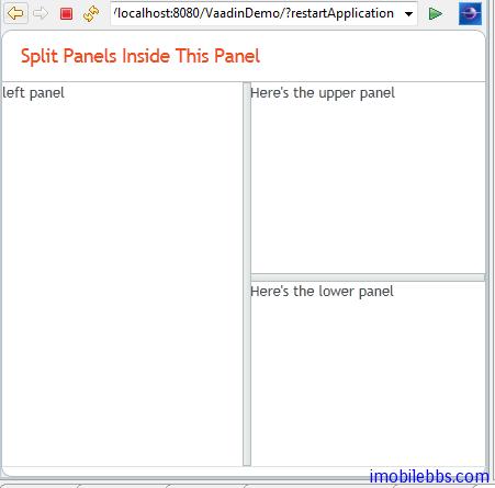 Vaadin Web应用开发教程(33):UI布局-HorizontalSplitPanel和VerticalSplitPanel布局