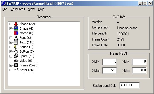 SWF资源提取工具 SWFRIP