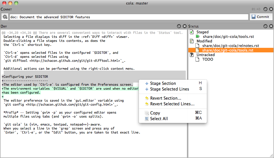 Git 的 GUI 客户端 git-cola