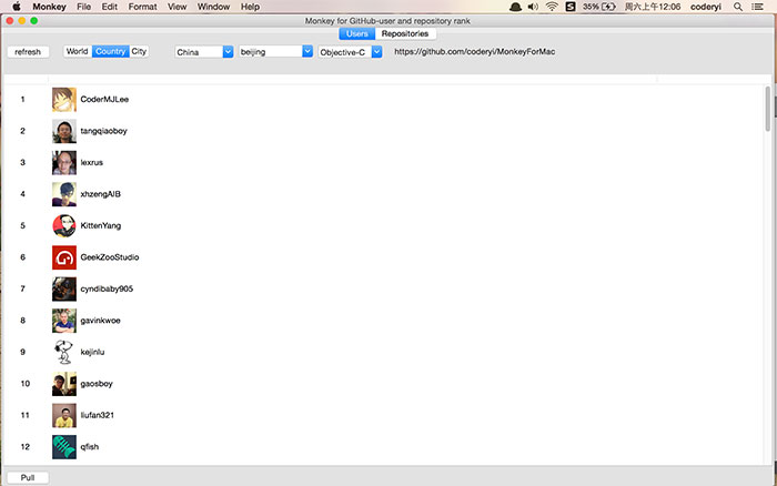 GitHub 的第三方 Mac 客户端 Monkey for Mac
