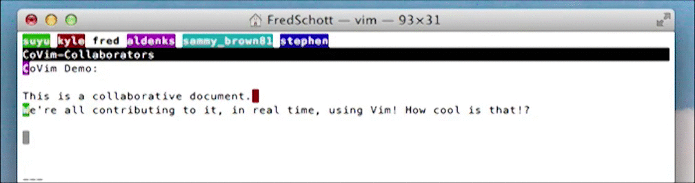 vim 协作编辑插件 CoVim
